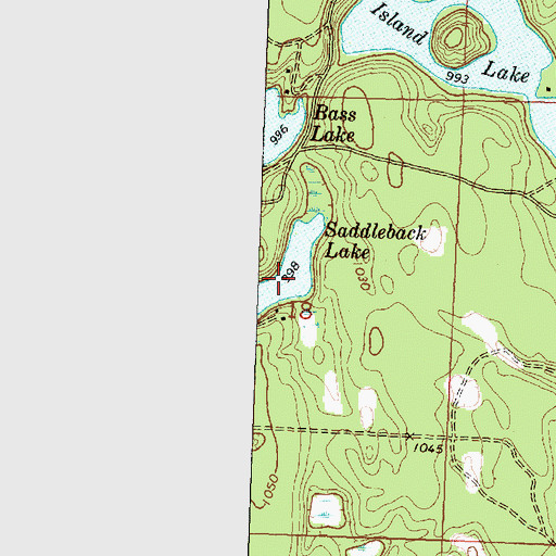 Topographic Map of Saddleback Lake, MI