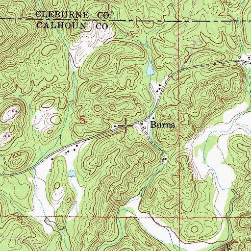 Topographic Map of Burns School (historical), AL