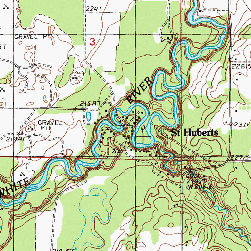 Topographic Map of Saint Huberts, MI