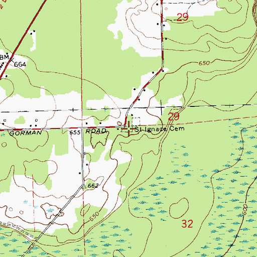 Topographic Map of Saint Ignace Township Cemetery, MI