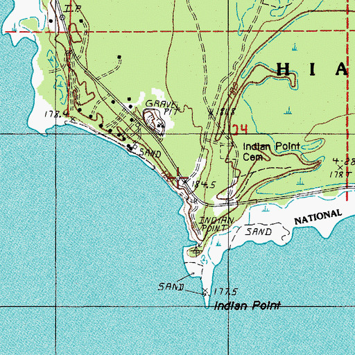 Topographic Map of Saint Lawrence Church, MI