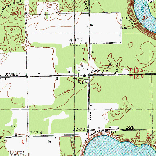 Topographic Map of Saint Marys Church, MI