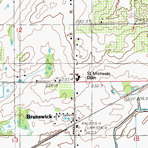 Topographic Map of Saint Michaels School, MI