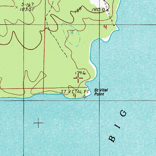 Topographic Map of Saint Vital Point, MI