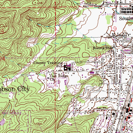 Topographic Map of Calhoun County Training School, AL