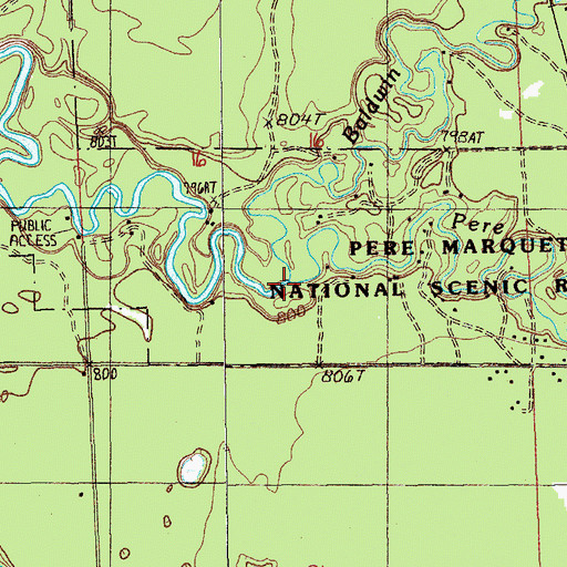 Topographic Map of Sanborn Creek, MI