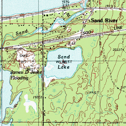 Topographic Map of Sand Lake, MI