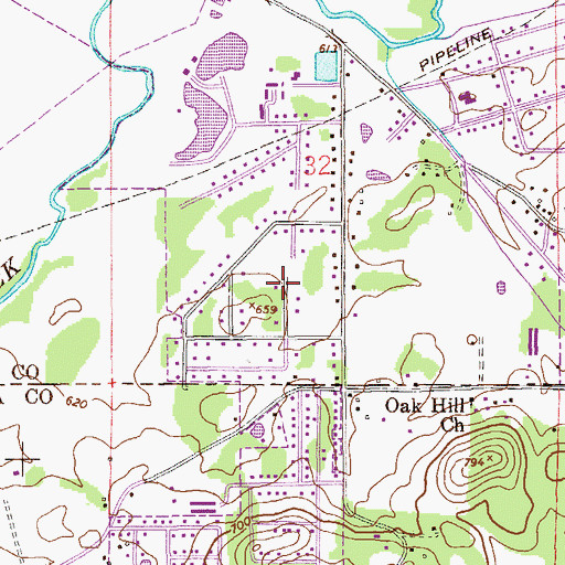 Topographic Map of Cheaha Acres, AL