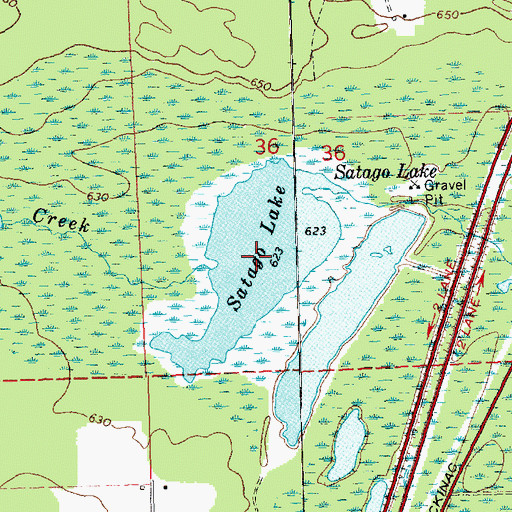 Topographic Map of Satago Lake, MI