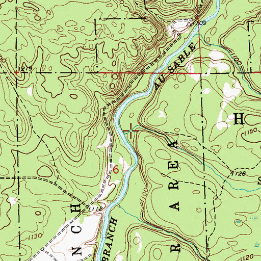 Topographic Map of Sauger Creek, MI