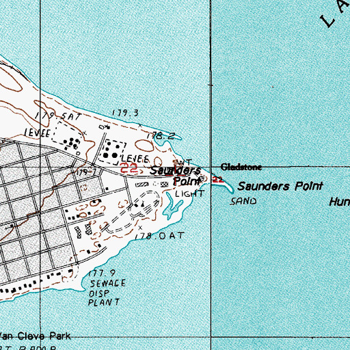 Topographic Map of Saunders Point, MI
