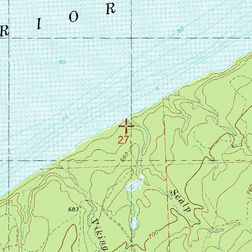 Topographic Map of Scalp Creek, MI