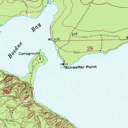 Topographic Map of Schaeffer Point, MI