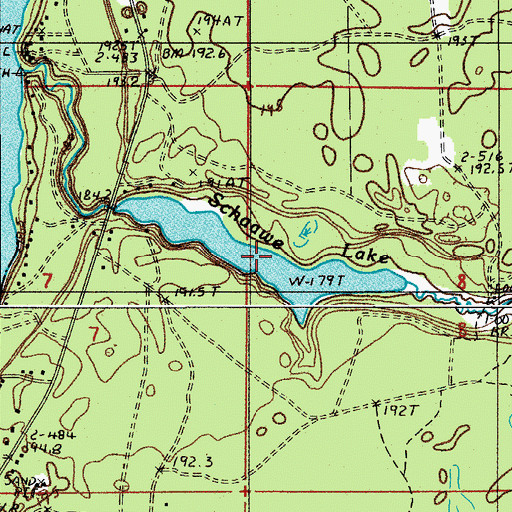 Topographic Map of Schaawe Lake, MI