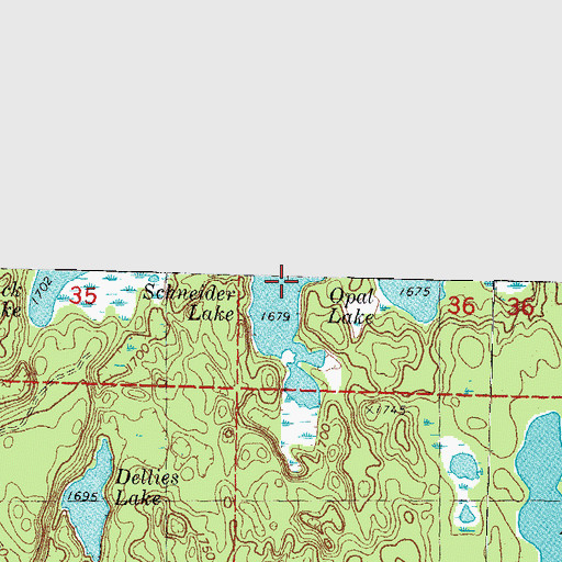 Topographic Map of Schneider Lake, MI