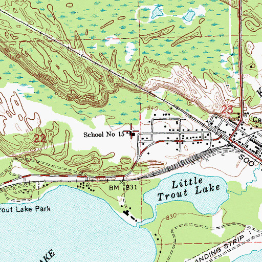 Topographic Map of School Number 15, MI