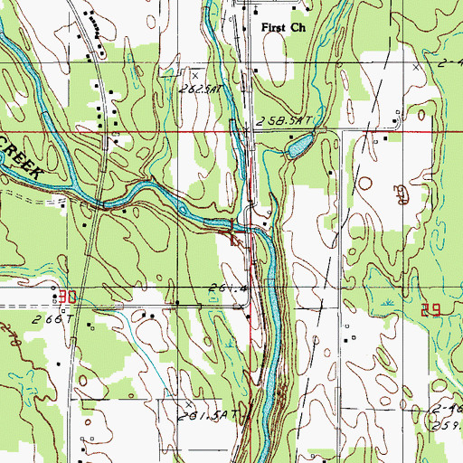 Topographic Map of Scott Creek, MI