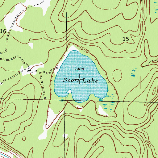 Topographic Map of Scott Lake, MI