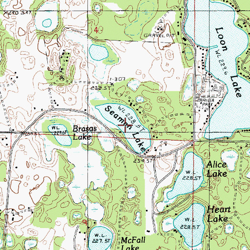 Topographic Map of Seaman Lake, MI