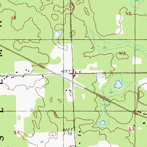 Topographic Map of Selma Center School, MI
