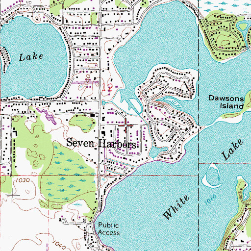 Topographic Map of Seven Harbors, MI