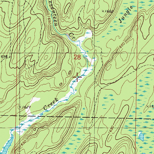 Topographic Map of Seventeen Creek, MI