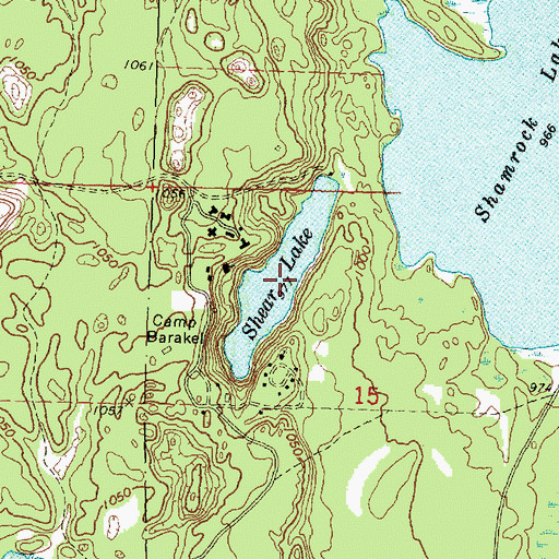 Topographic Map of Shear Lake, MI