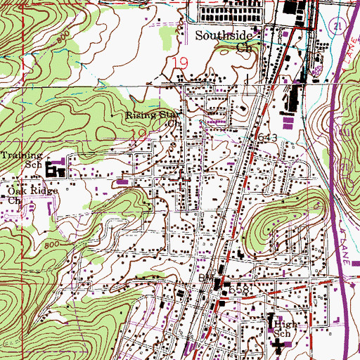 Topographic Map of Church of God, AL