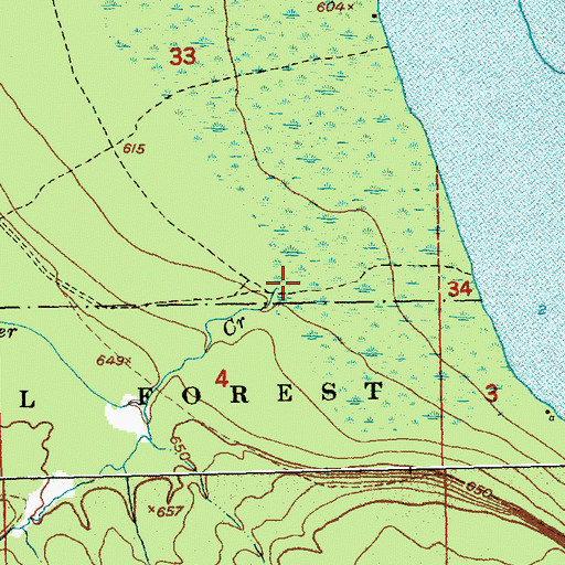 Topographic Map of Silver Creek, MI