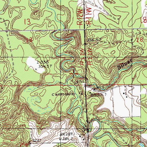 Topographic Map of Silver Creek, MI
