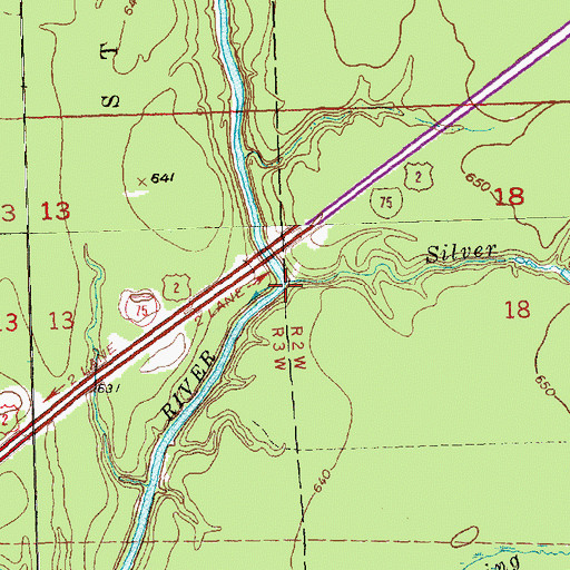 Topographic Map of Silver Creek, MI