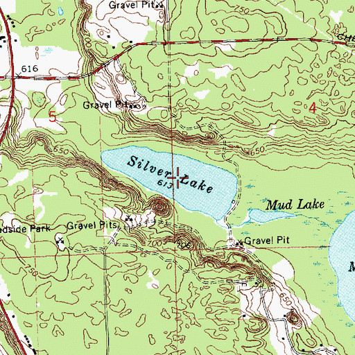 Topographic Map of Silver Lake, MI