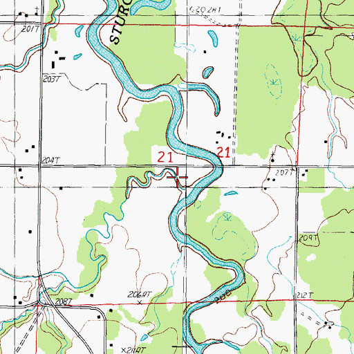 Topographic Map of Silver River, MI