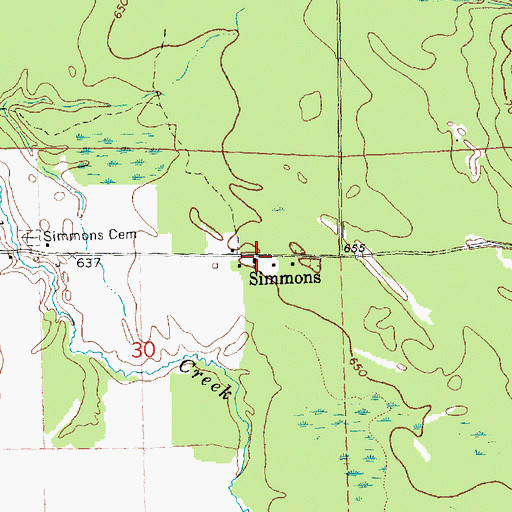 Topographic Map of Simmons, MI