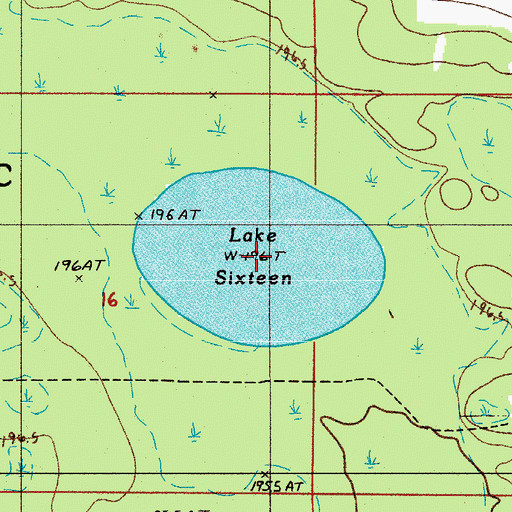 Topographic Map of Lake Sixteen, MI