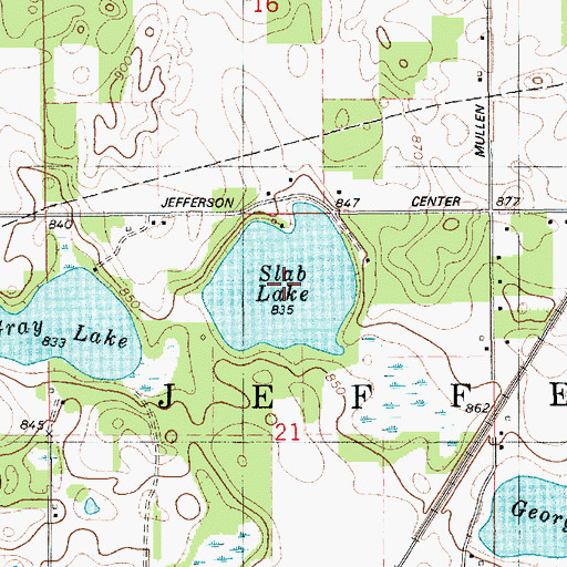 Topographic Map of Skab Lake, MI