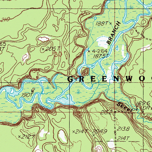 Topographic Map of Skeel Creek, MI