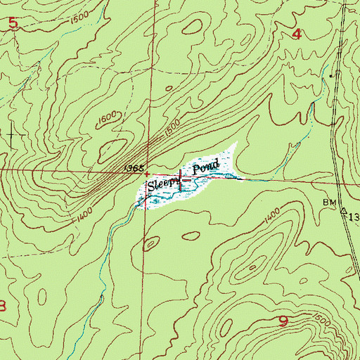 Topographic Map of Sleepy Pond, MI
