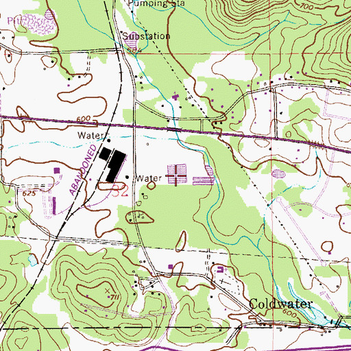 Topographic Map of Coldwater United Methodist Church, AL