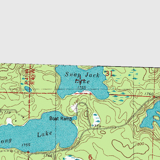 Topographic Map of Snap Jack Lake, MI