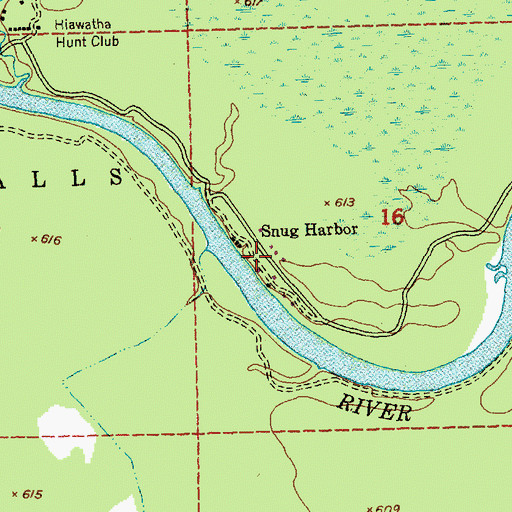 Topographic Map of Snug Harbor, MI