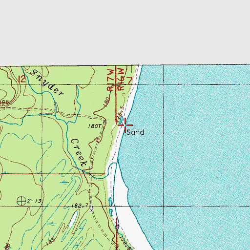Topographic Map of Snyder Creek, MI