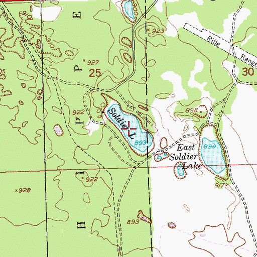 Topographic Map of Soldier Lake, MI