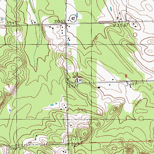 Topographic Map of Soper Cemetery, MI