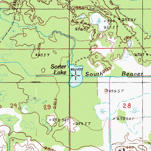 Topographic Map of Sorter Lake, MI