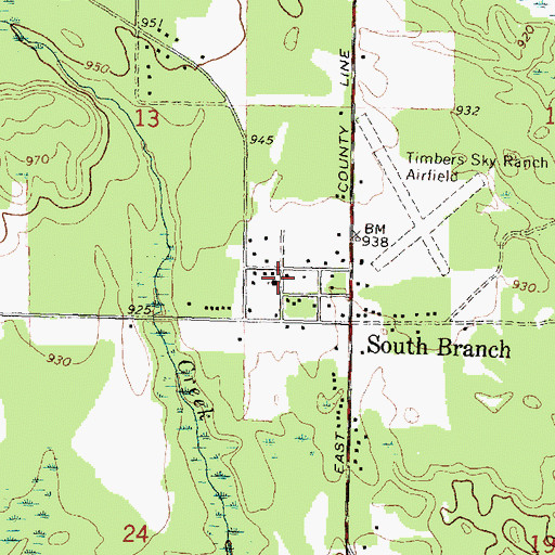 Topographic Map of South Branch, MI