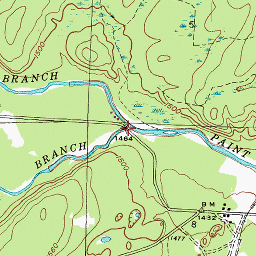 Topographic Map of South Branch Paint River, MI