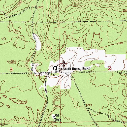 Topographic Map of South Branch Ranch, MI