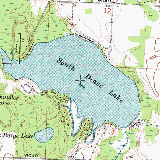 Topographic Map of South Dease Lake, MI