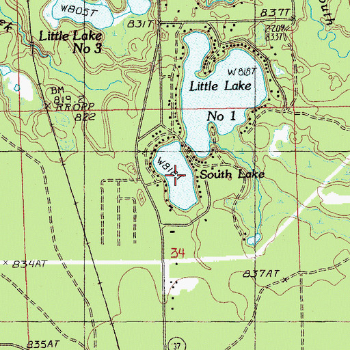 Topographic Map of South Lake, MI